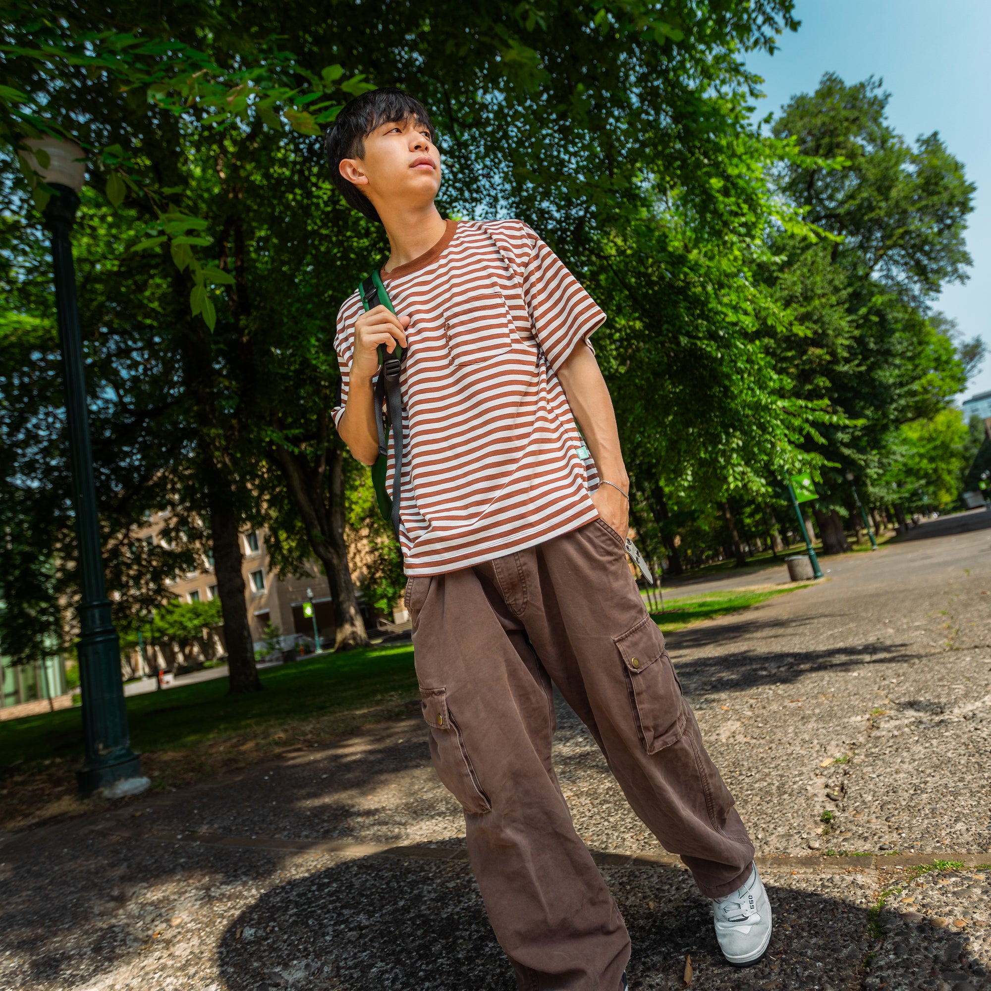HeavyKnit Striped Pocket Tee
