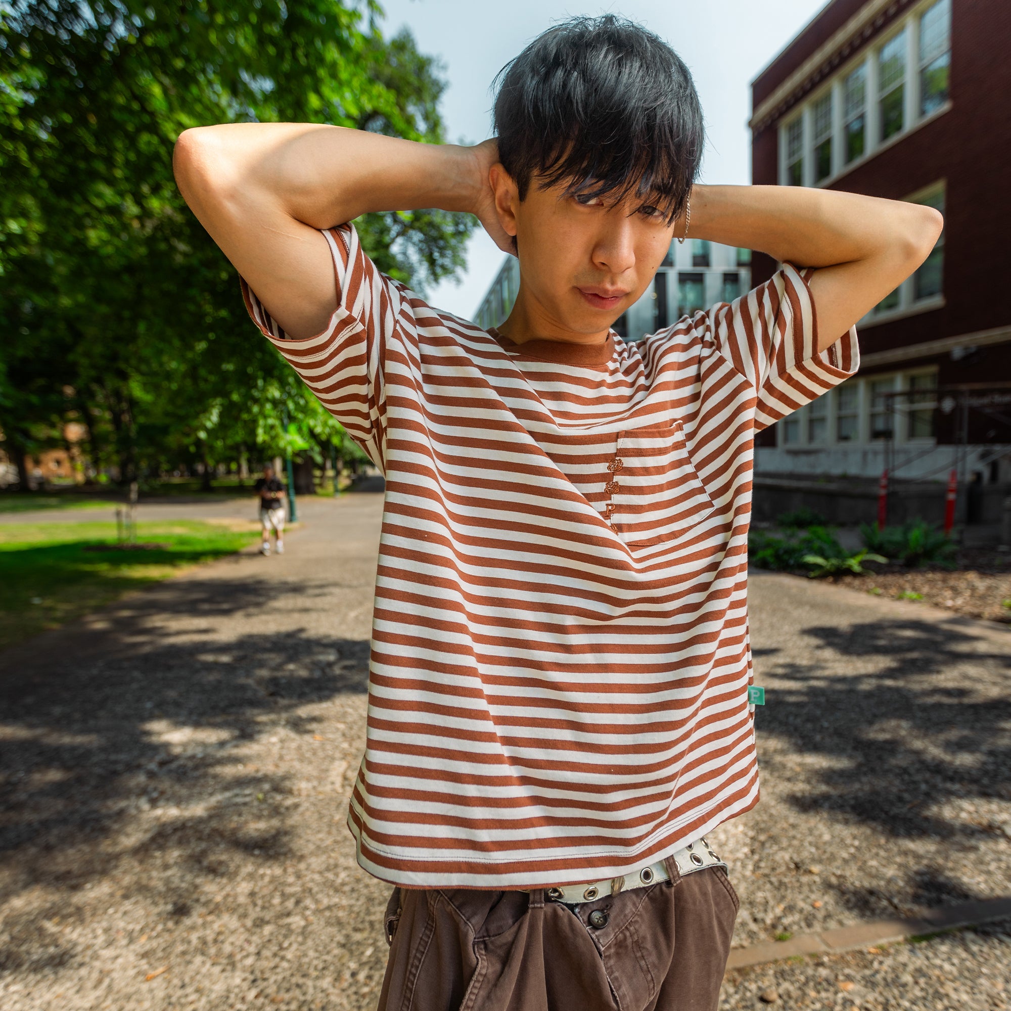 HeavyKnit Striped Pocket Tee