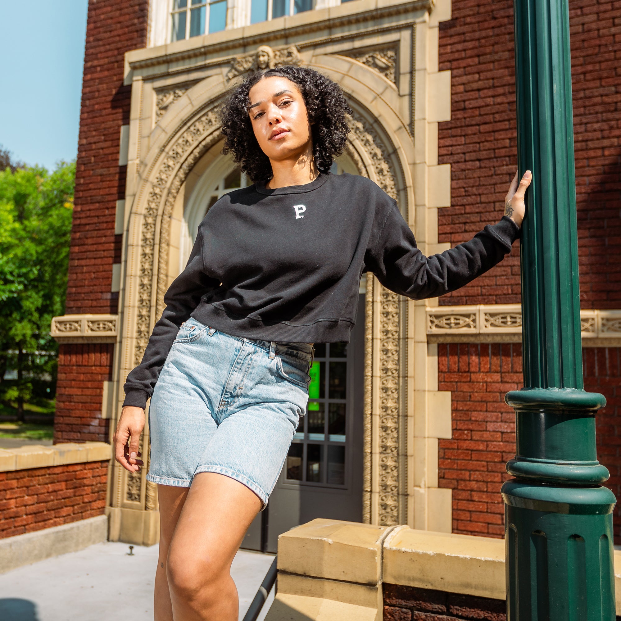 Women's HeavyKnit Centerpiece Cropped Crewneck