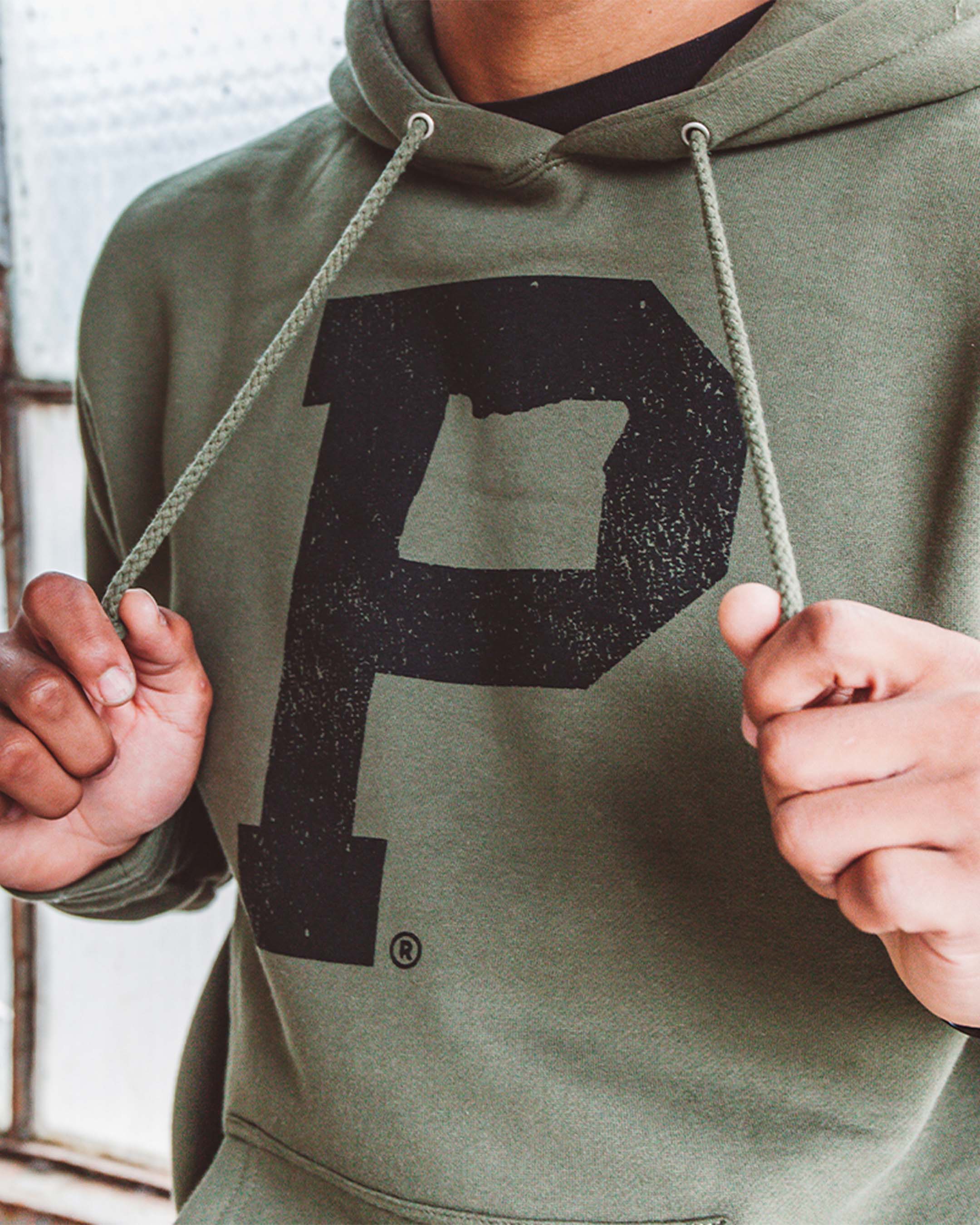 Soft-Blend "P" Hoodie - Olive