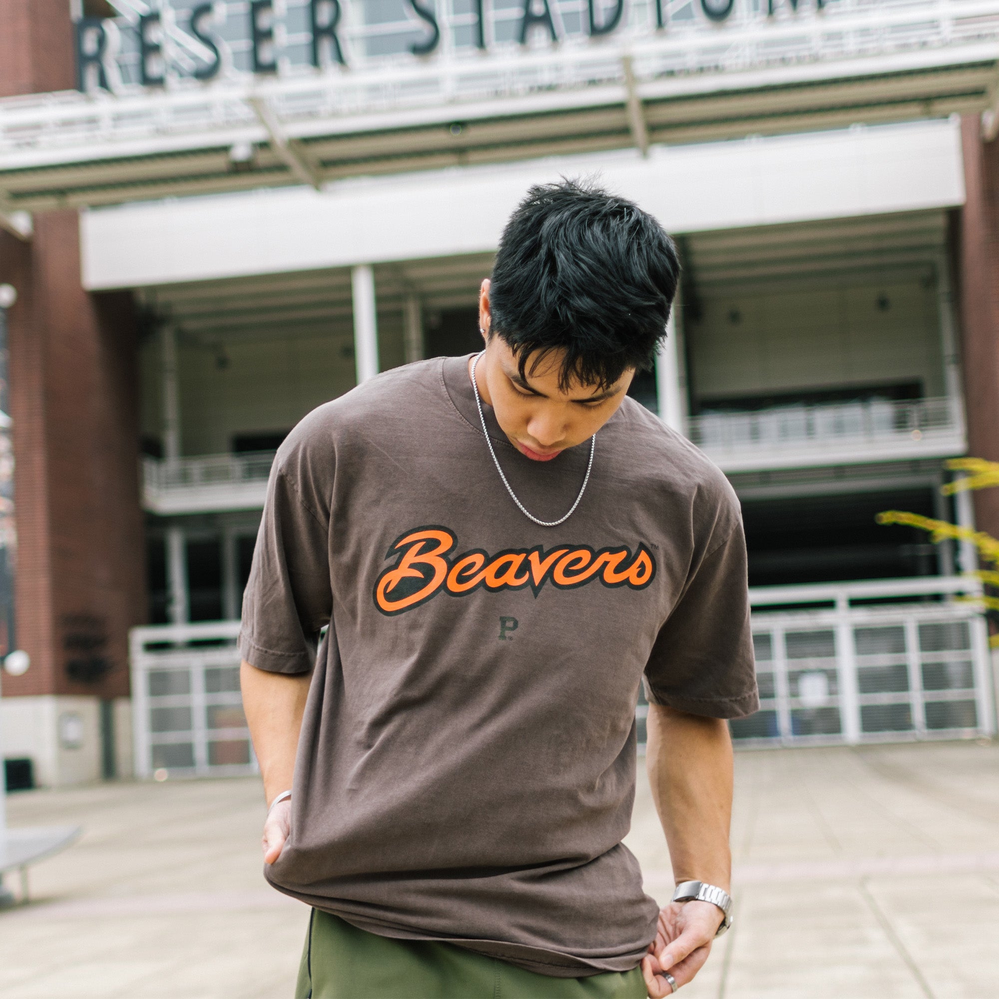 All-American OSU Wordmark Tee - Brown