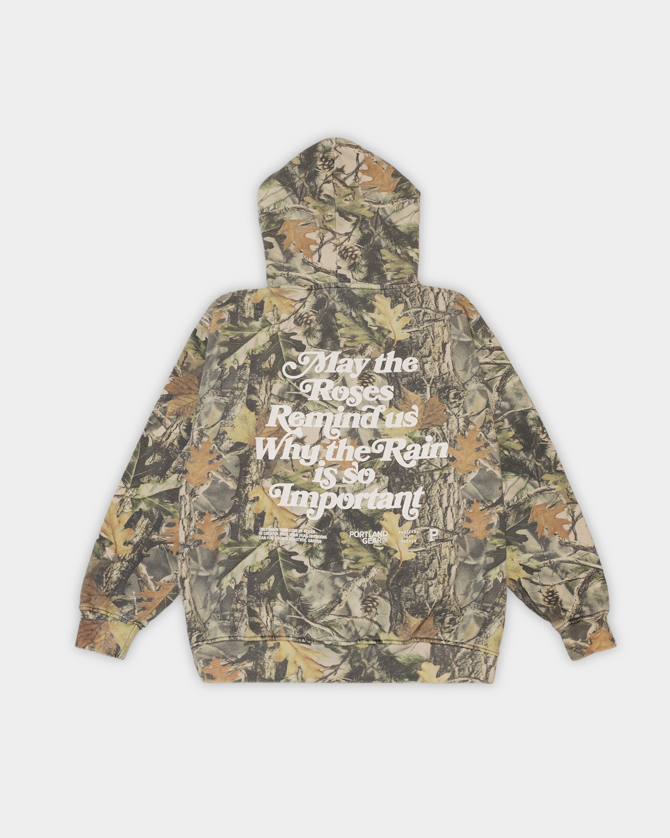 Sueded Slogan Hoodie - Camo