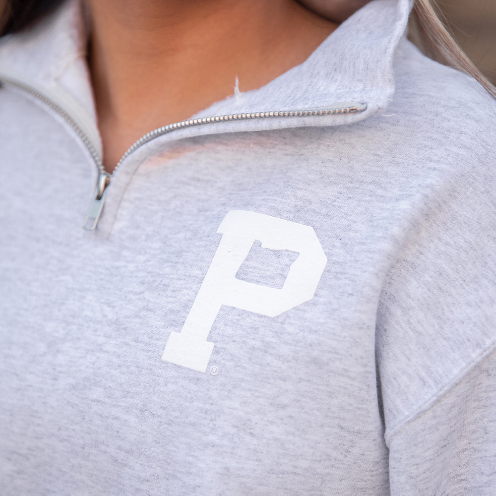 Soft-Blend "P" Quarter Zip - Ash