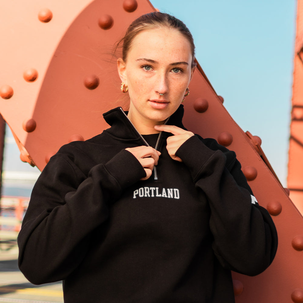 Portland Quarter Zip - Black