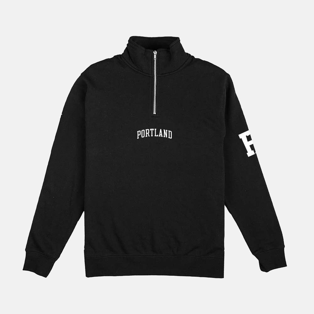 Black quarter best sale zip hoodie