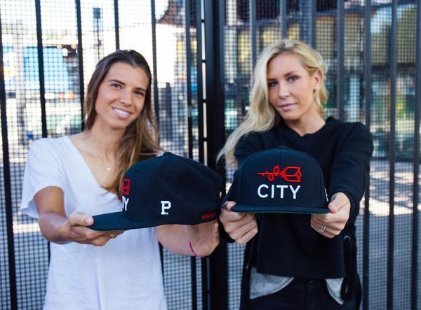 Tobin Heath and Allie Long - Harry Hats - Portland Gear