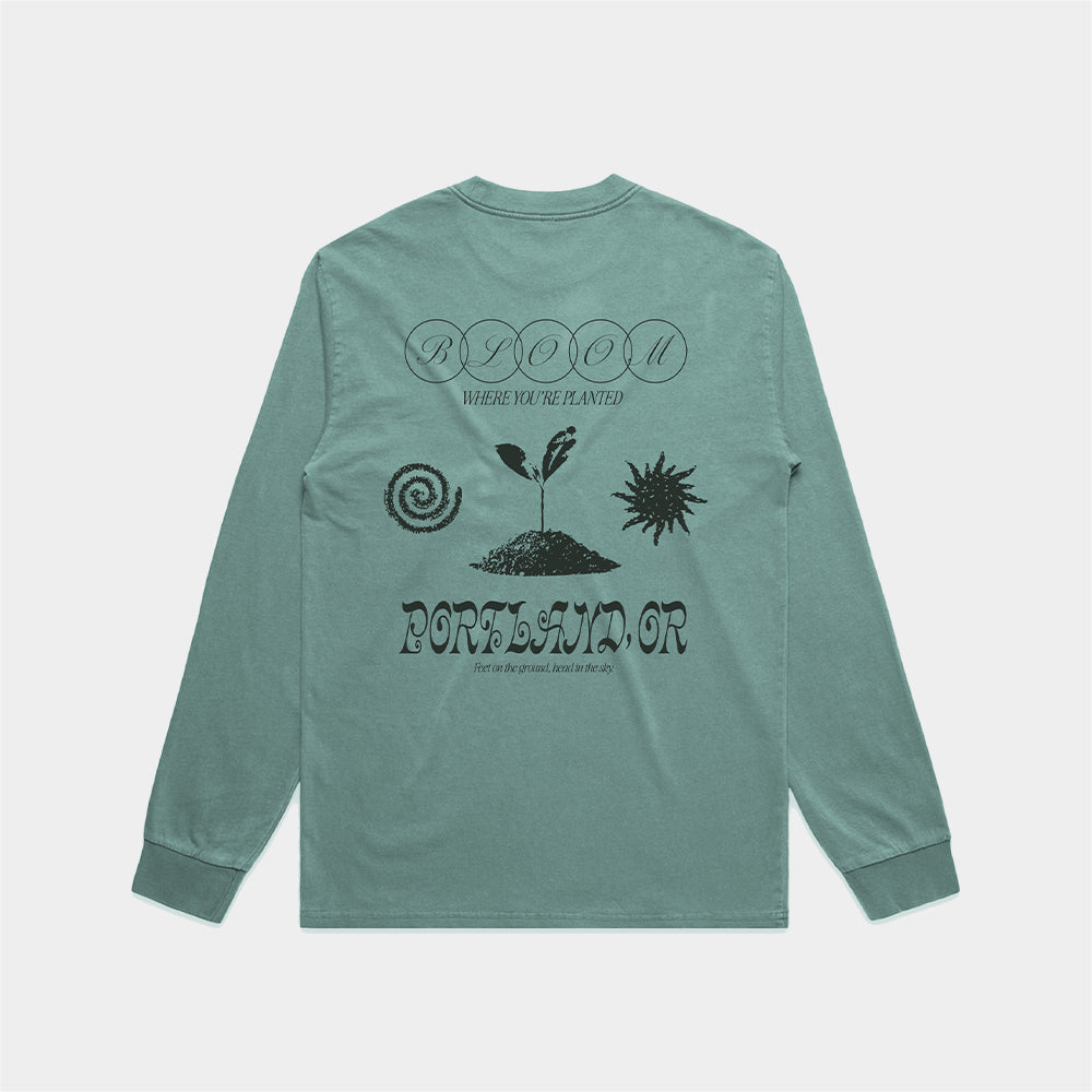 All-American Bloom Long Sleeve - Pacific Green