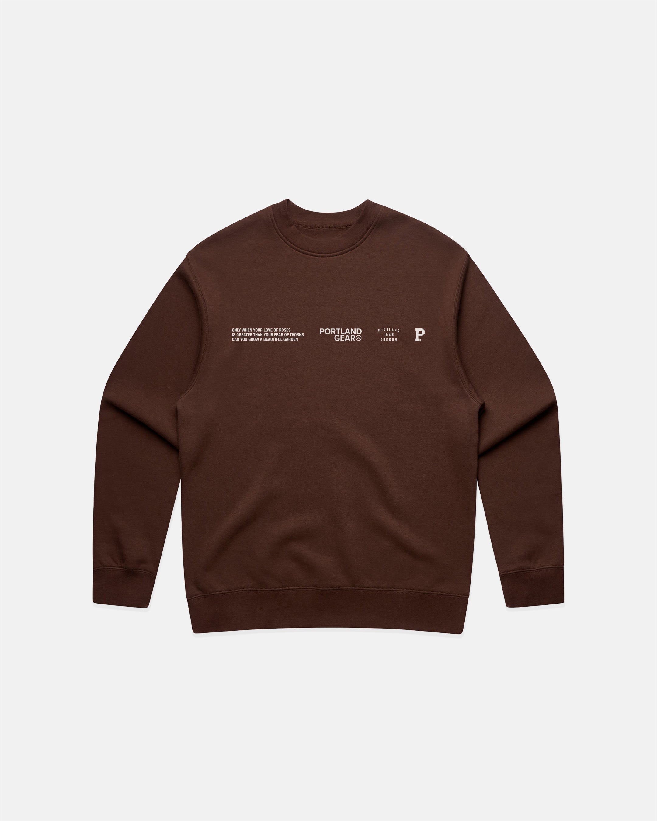 Sueded Slogan Crewneck - Brown