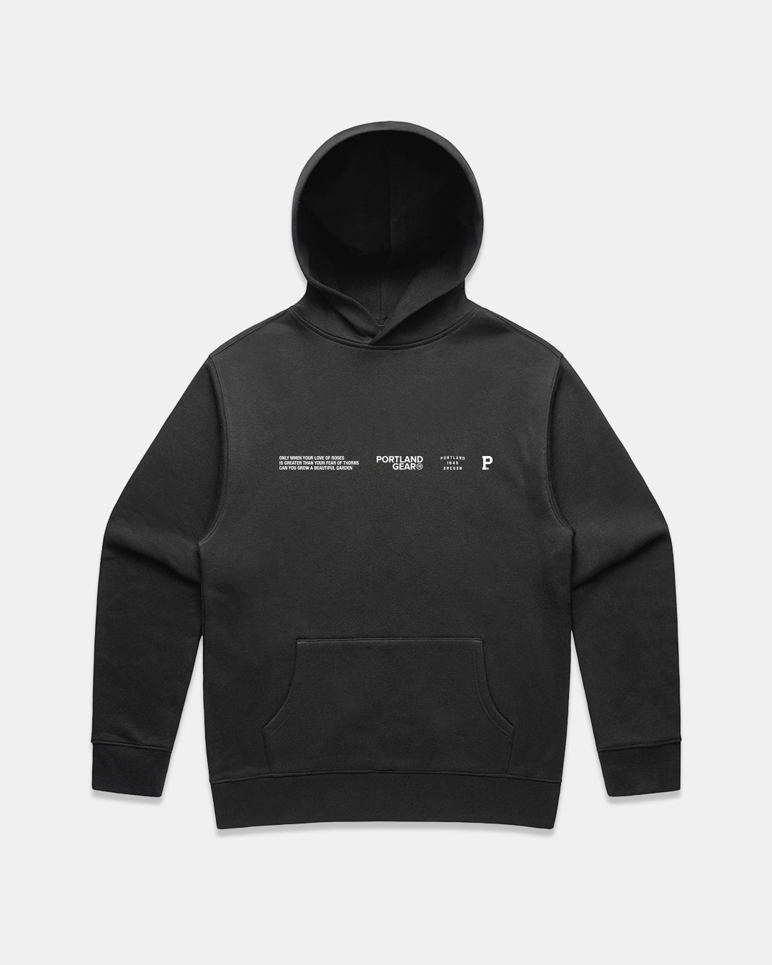 Sueded Slogan Hoodie - Faded Black