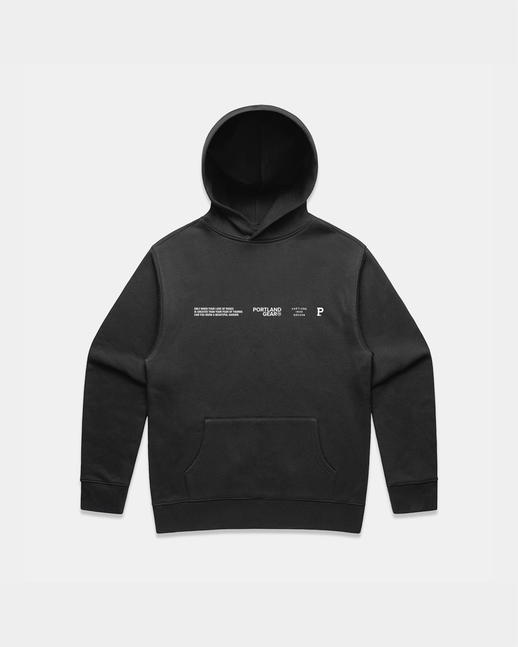 Portland Gear® Sueded Slogan Hoodie - Faded Black
