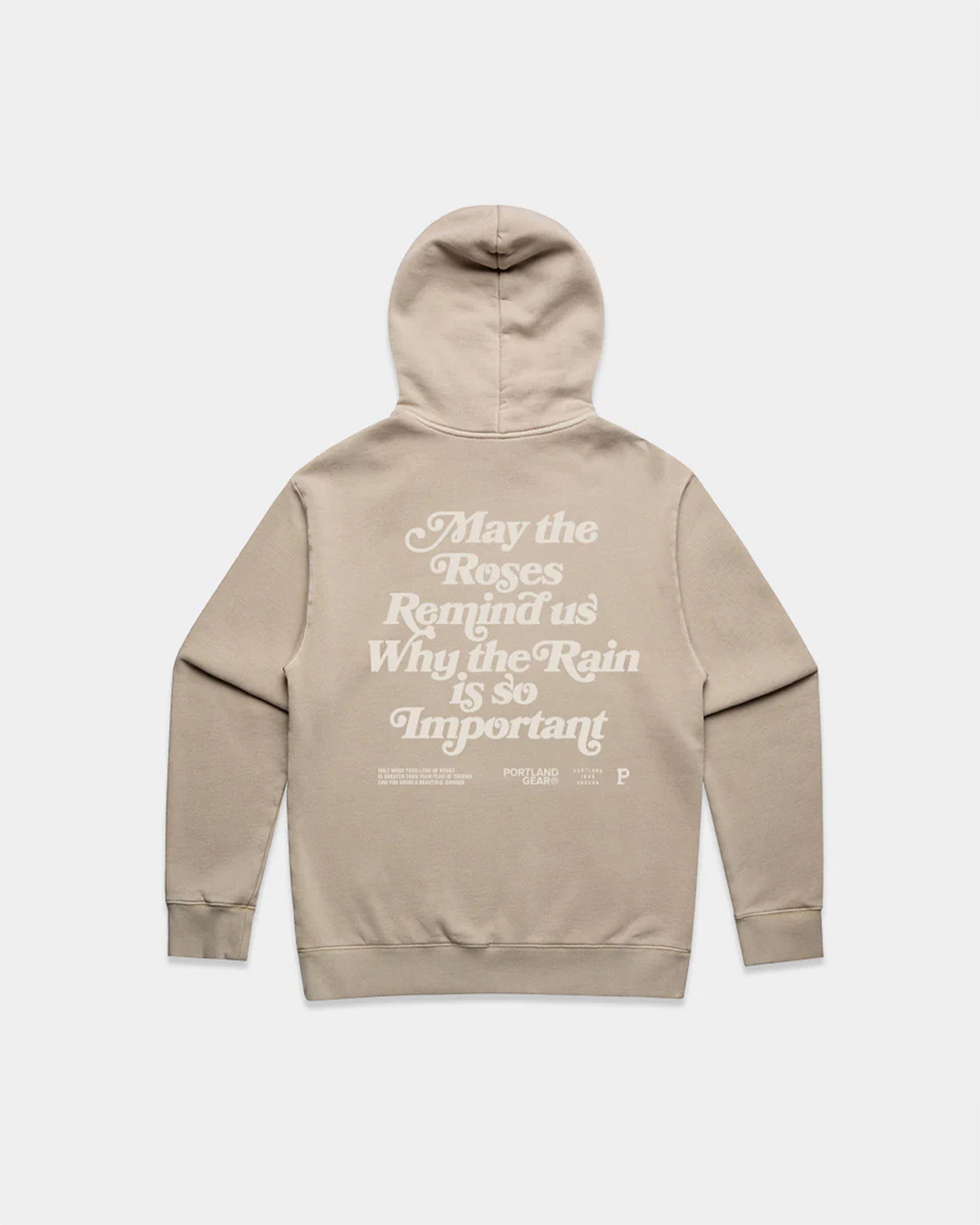 Portland Gear® Sueded Slogan Hoodie - Taupe