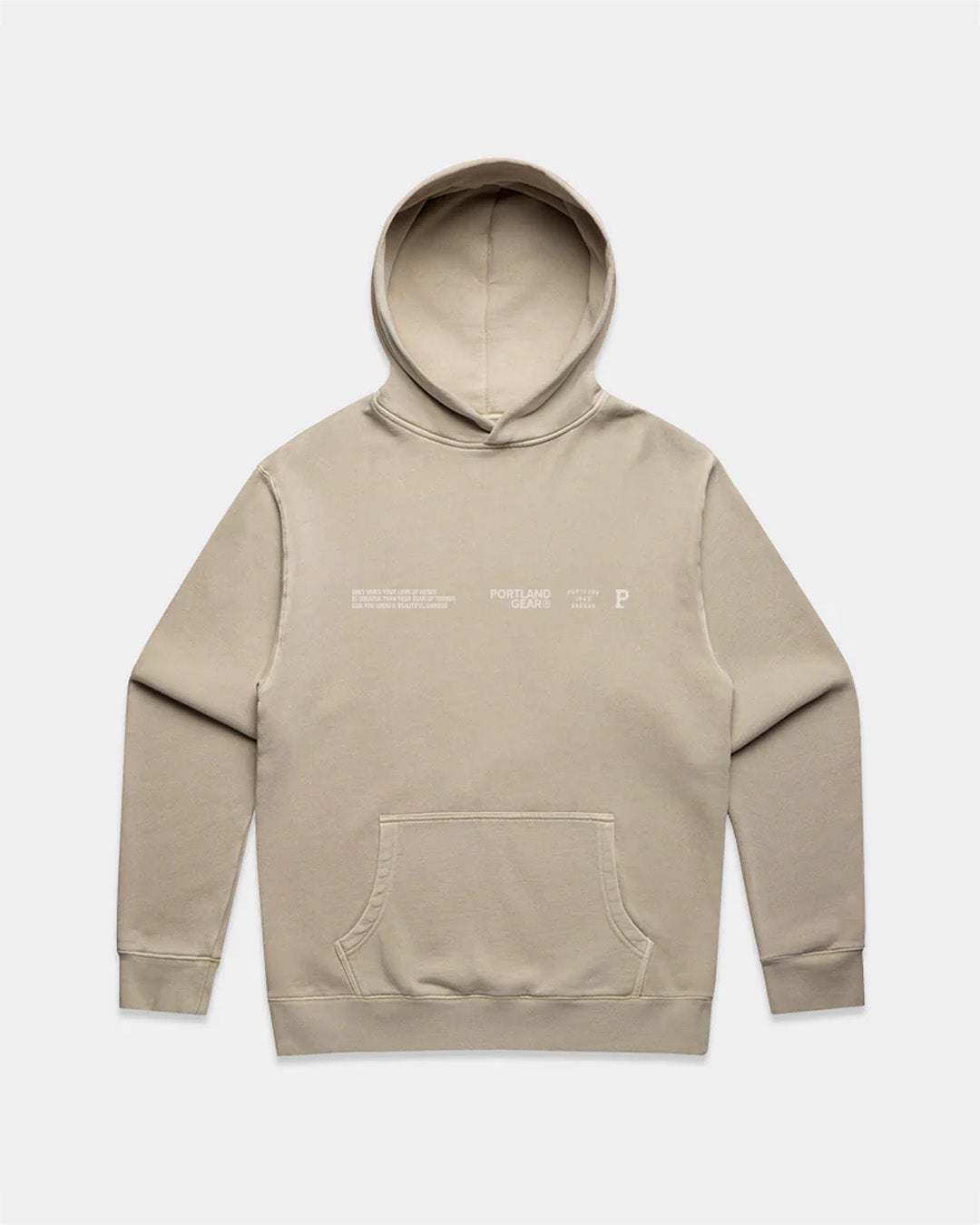 Sueded Slogan Hoodie - Taupe