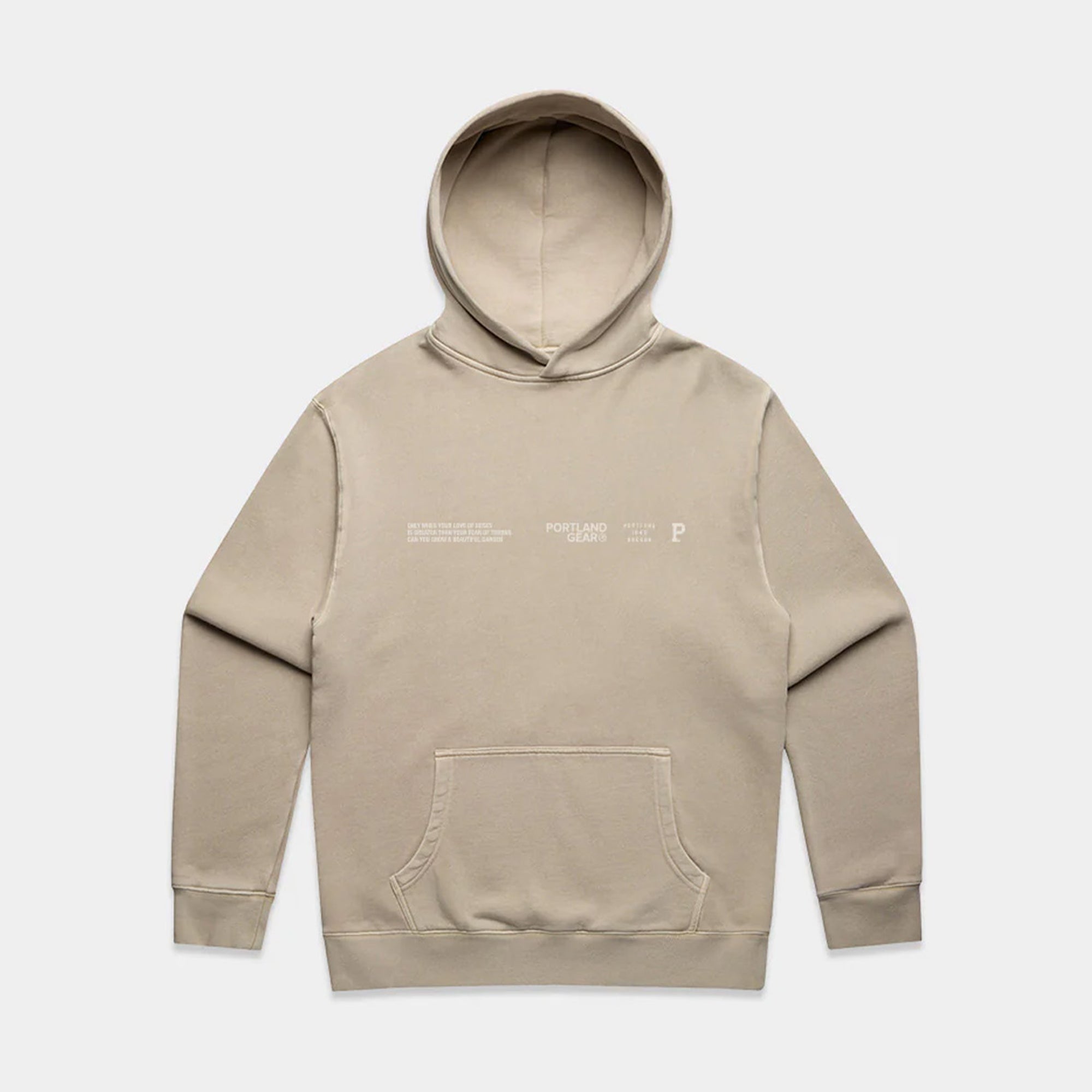 Sueded Slogan Hoodie - Taupe