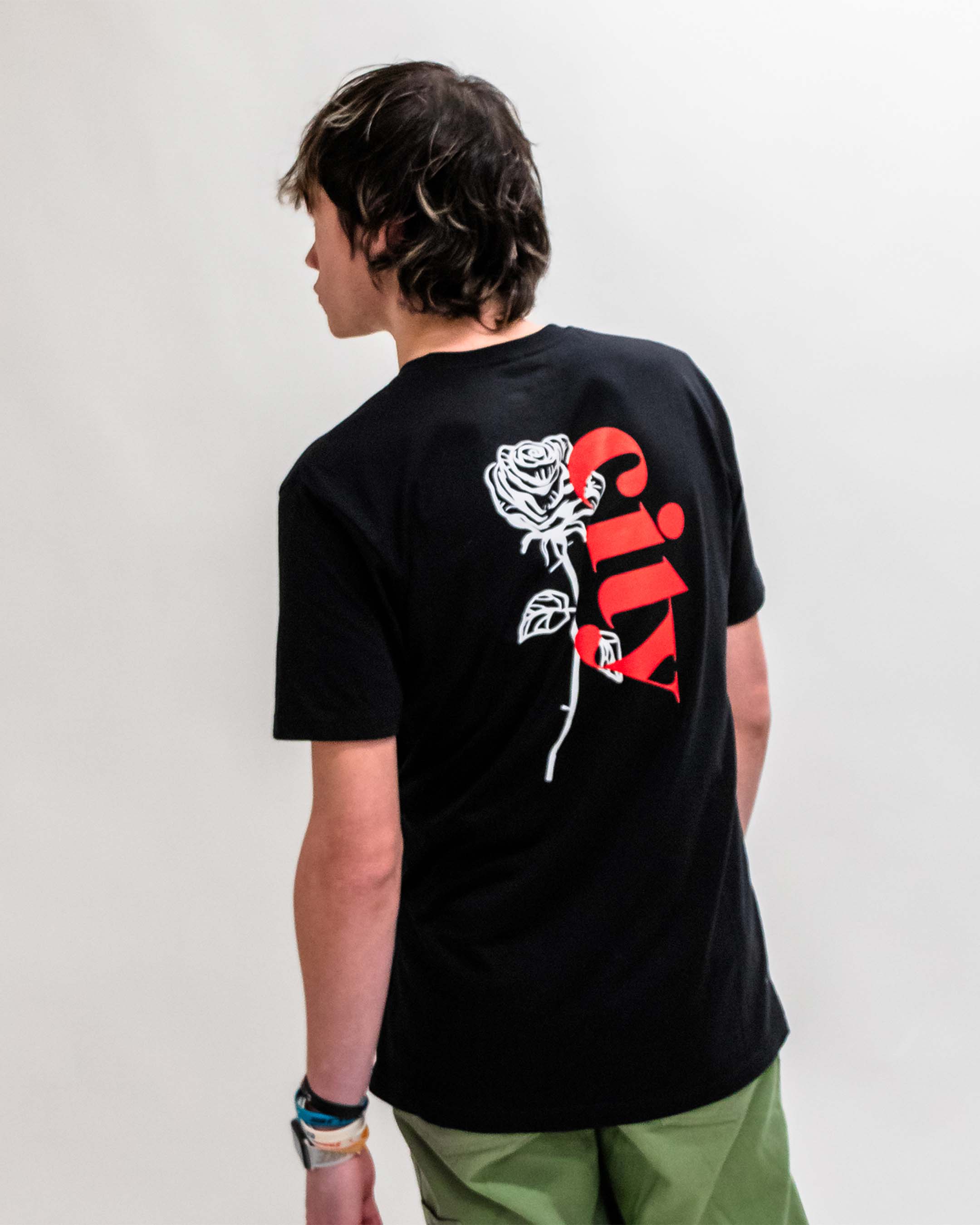 Soft-Blend Rose City "P" Tee - Black