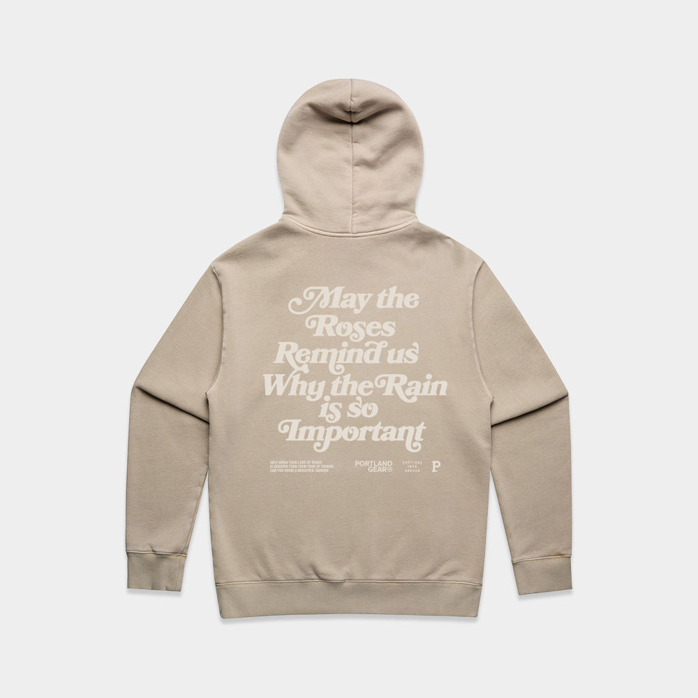 Sueded Slogan Hoodie - Taupe