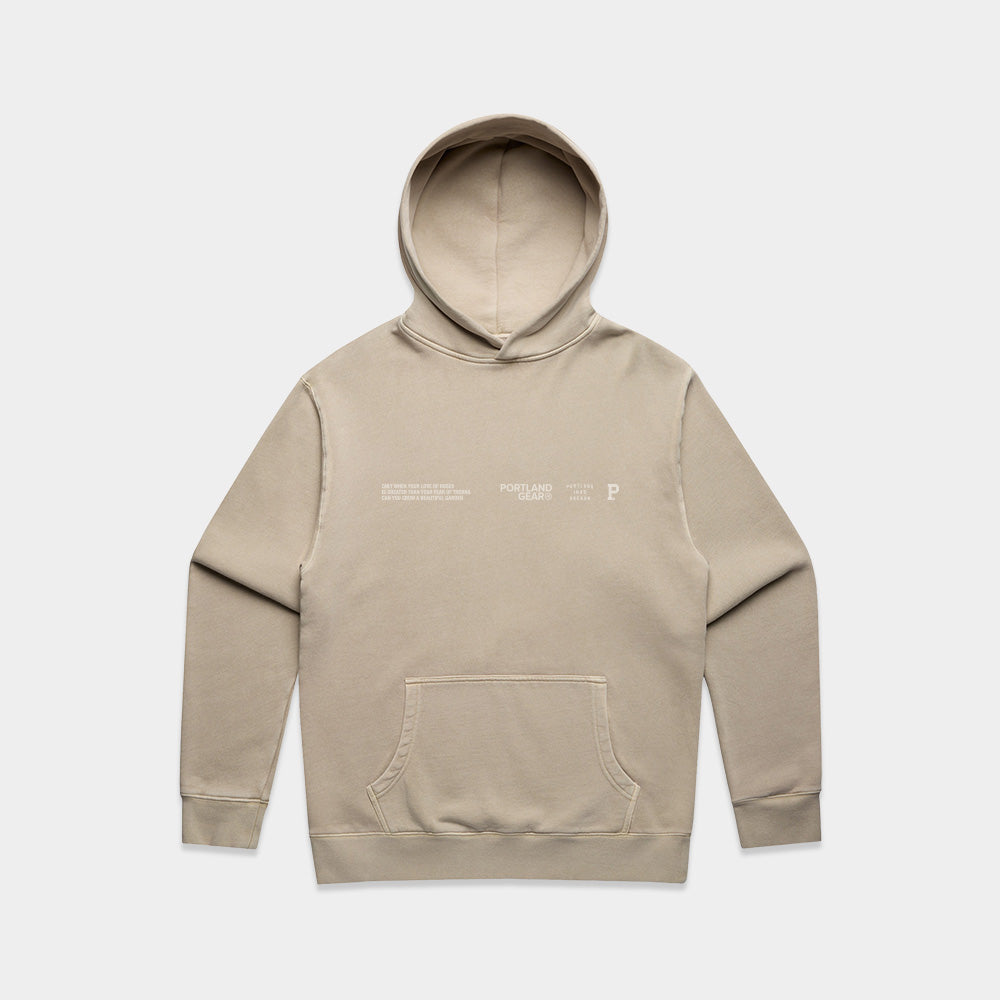 Sueded Slogan Hoodie - Taupe