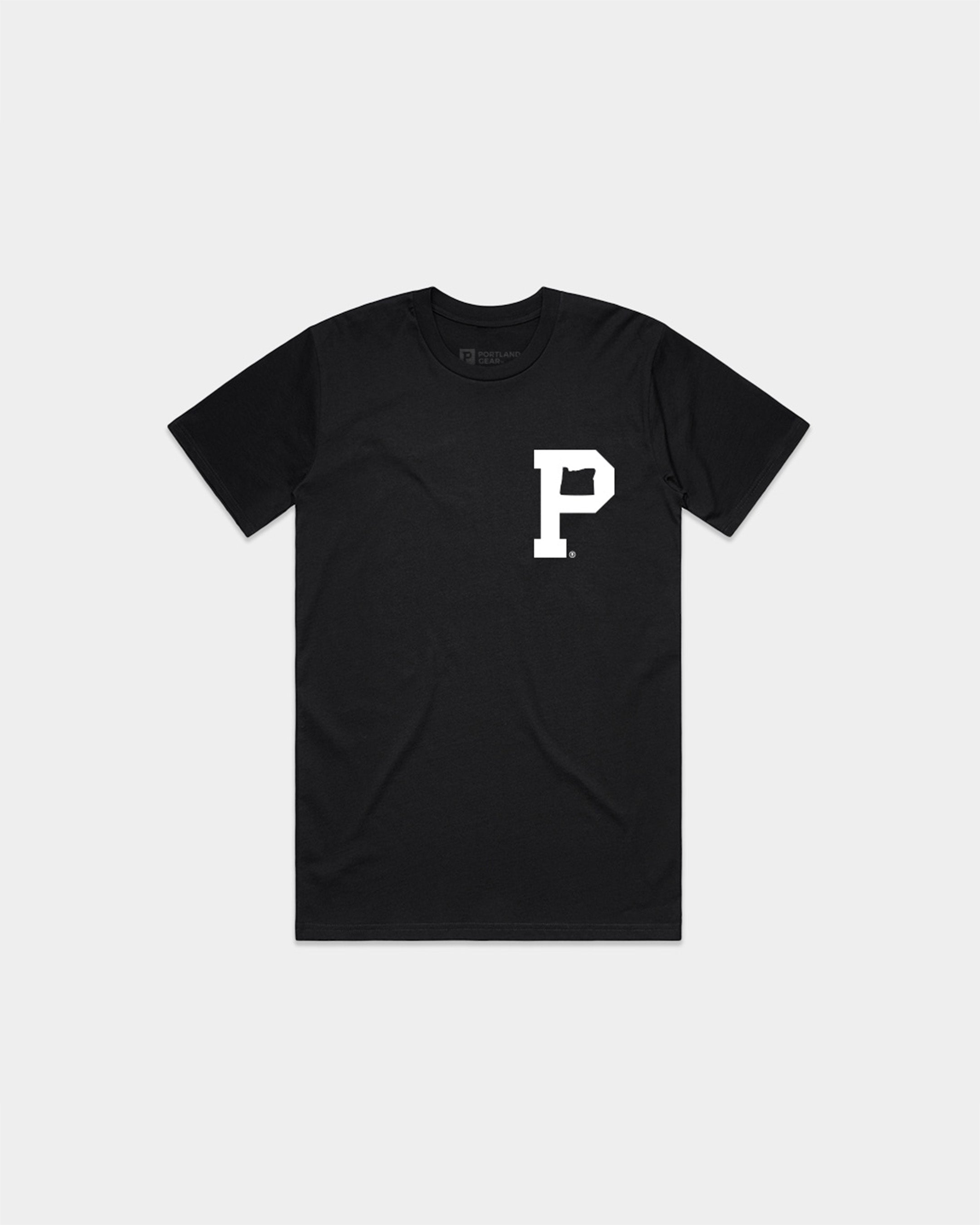 Soft-Blend Rose City "P" Tee - Black